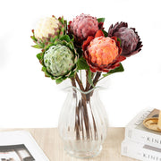 Artificial Shakyamuni Flower with Leaves Stem 18 Inch 10 Pcs Bulk Wholesale