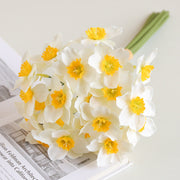 6 Pcs 16 Inch Artificial Daffodil Stems Bulk Faux Narcissus Spring Flowers