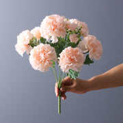 Artificial Silk Carnations Bush 14 Inch 10 Pcs Bulk January Birth Flower