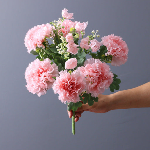 Artificial Silk Carnations Bush 14 Inch 10 Pcs Bulk January Birth Flower