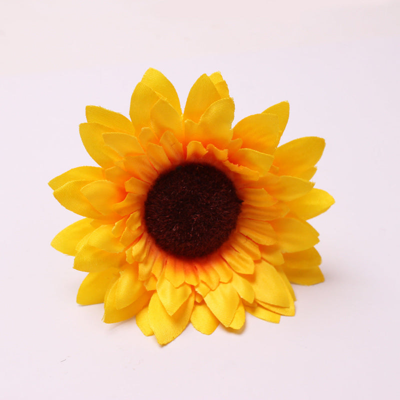 12 Pcs Handmade Silk Sunflower Napkin Rings with Alloy Buckle – Bulk Set