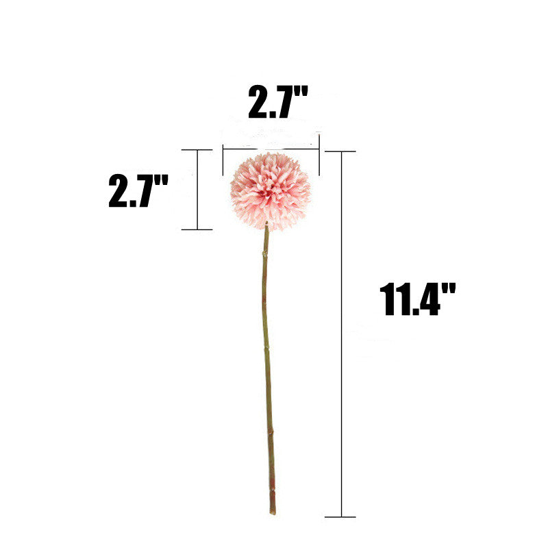 11.4 Inch Artificial Silk Pompon Mum Chrysanthemum Flowers with Stems, Bulk Wholesale Kiku Flowers