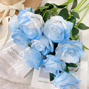 10 Pcs 19 Inch Artificial Silk Rose Flower Bouquet Bulk Wholesale