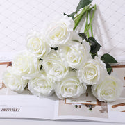 10 Pcs 19 Inch Artificial Silk Rose Flower Bouquet Bulk Wholesale