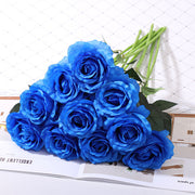 10 Pcs 19 Inch Artificial Silk Rose Flower Bouquet Bulk Wholesale