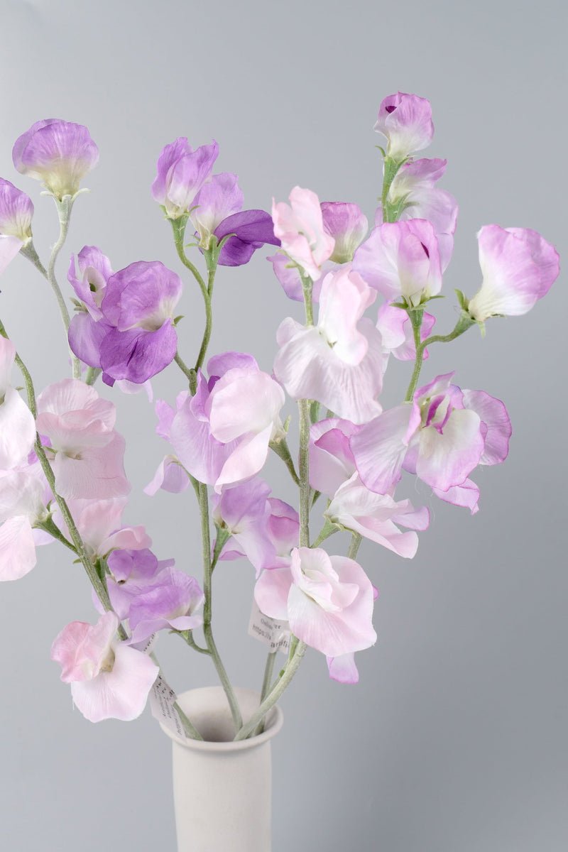 Artificial Silk Sweetpea Flowers Long Stem 10 Pcs 12 Inch