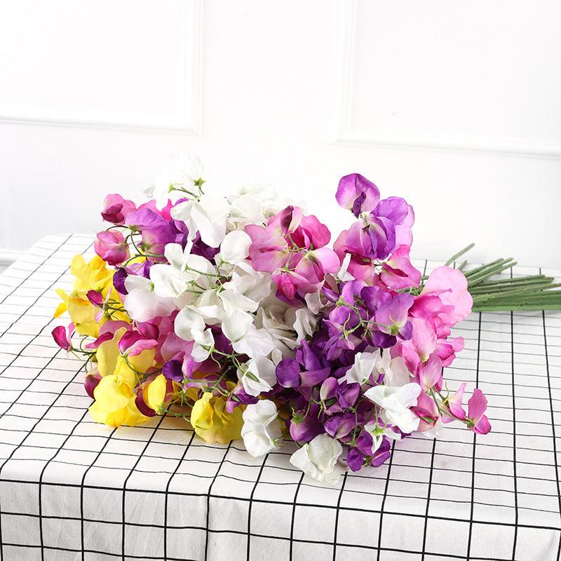 1 Branch Artificial Flowers Faux Sweetpea Flowers - Artificialmerch