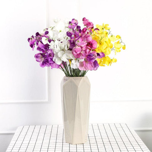 1 Branch Artificial Flowers Faux Sweetpea Flowers - Artificialmerch