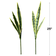 25 Inch Artificial Snake Plant Bush 1 Pc Green Silk Indoor Outdoor Home Decor