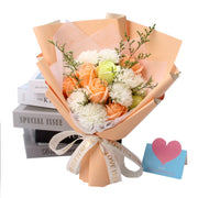 Artificial Soap Flower Bouquet, 12 Pcs Mixed Rose and Carnation, Bulk Wholesale Gift Set