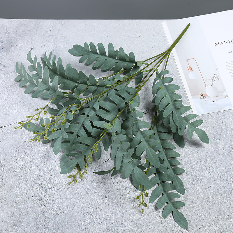 20 Inch Artificial Sophora Japonica Locust Leaves Stem Twig, 1 Pc Silk Leaf Branch