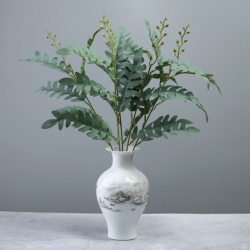 20 Inch Artificial Sophora Japonica Locust Leaves Stem Twig, 1 Pc Silk Leaf Branch