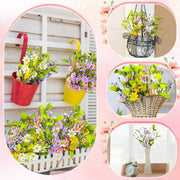 4 Pcs 17 Inch Artificial Daisy Spring Flower Bouquet Bush Branches
