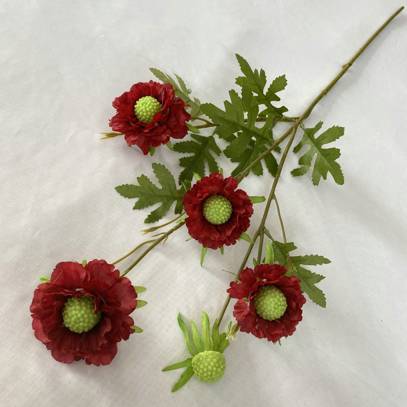 31 Inch Sweet Scabious Silk Flowers Artificial Bulk Wholesale 10 Pcs