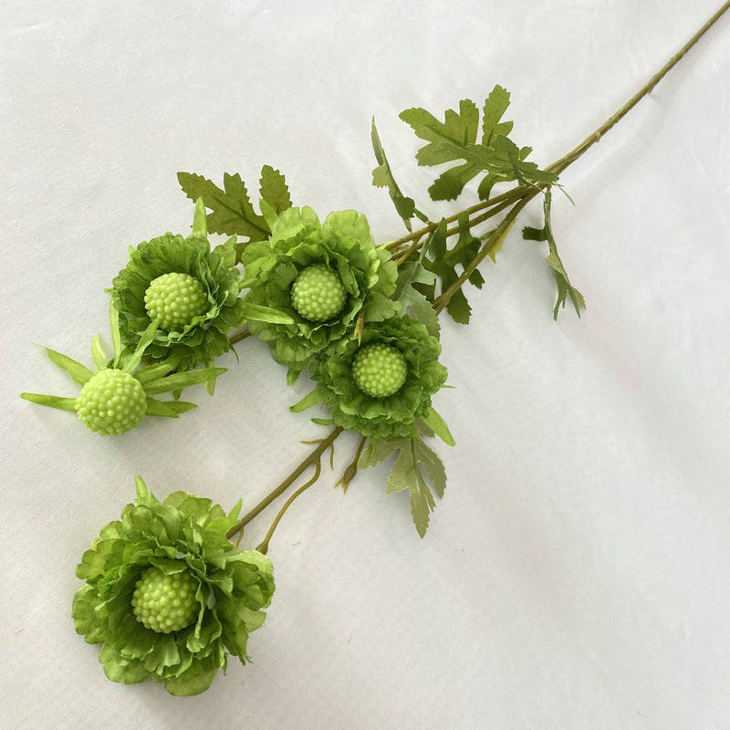 31 Inch Sweet Scabious Silk Flowers Artificial Bulk Wholesale 10 Pcs