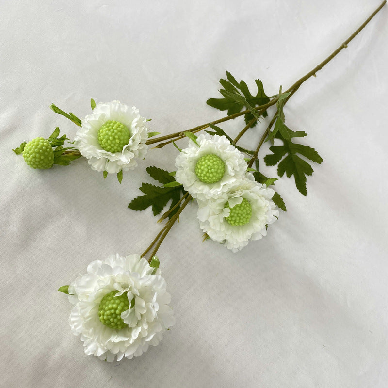 31 Inch Sweet Scabious Silk Flowers Artificial Bulk Wholesale 10 Pcs