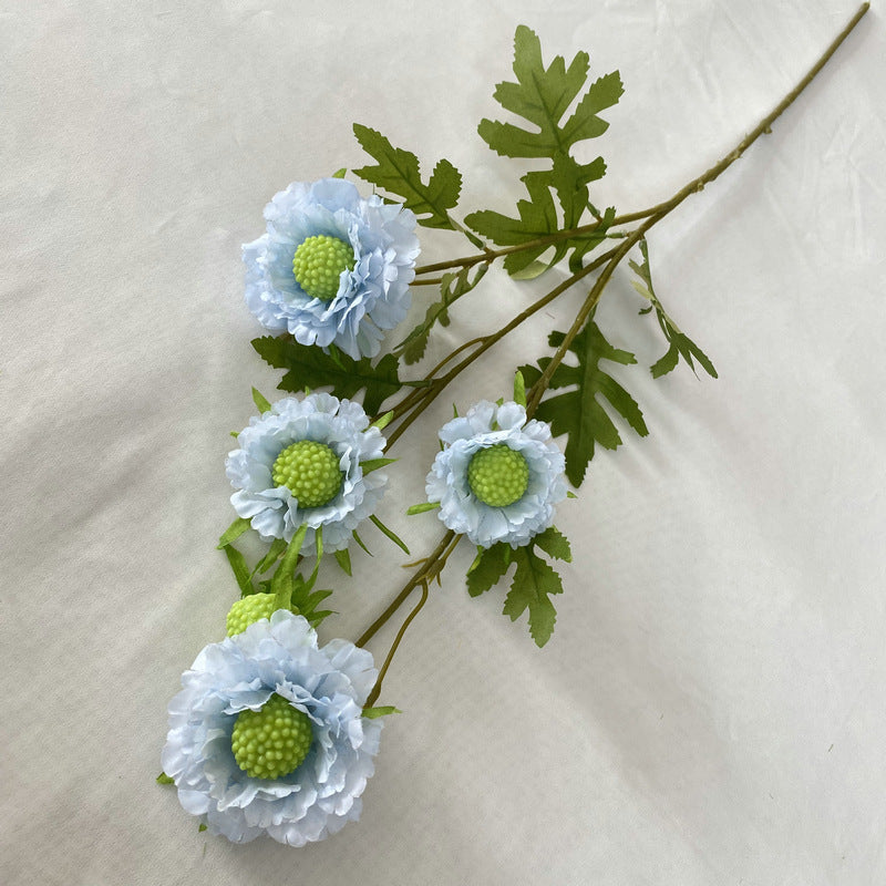 31 Inch Sweet Scabious Silk Flowers Artificial Bulk Wholesale 10 Pcs