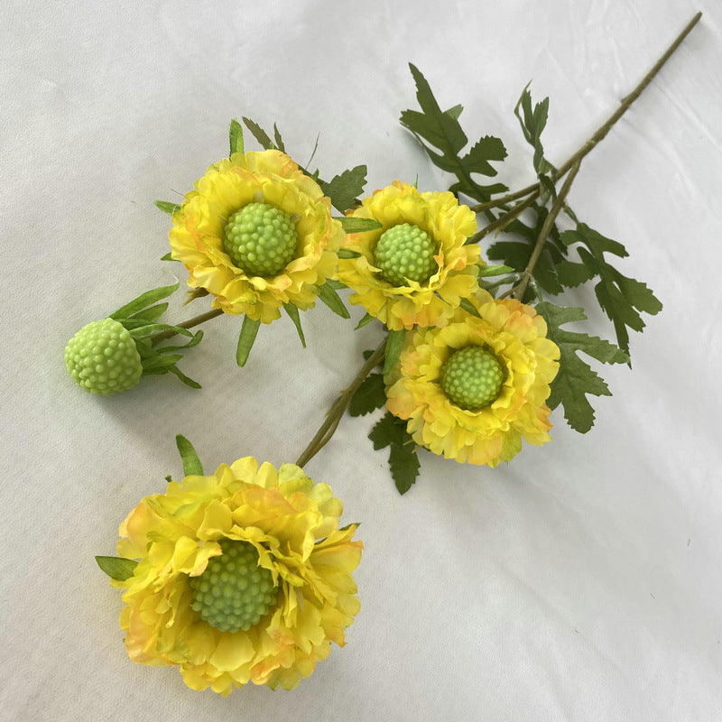 31 Inch Sweet Scabious Silk Flowers Artificial Bulk Wholesale 10 Pcs