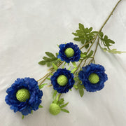 31 Inch Sweet Scabious Silk Flowers Artificial Bulk Wholesale 10 Pcs
