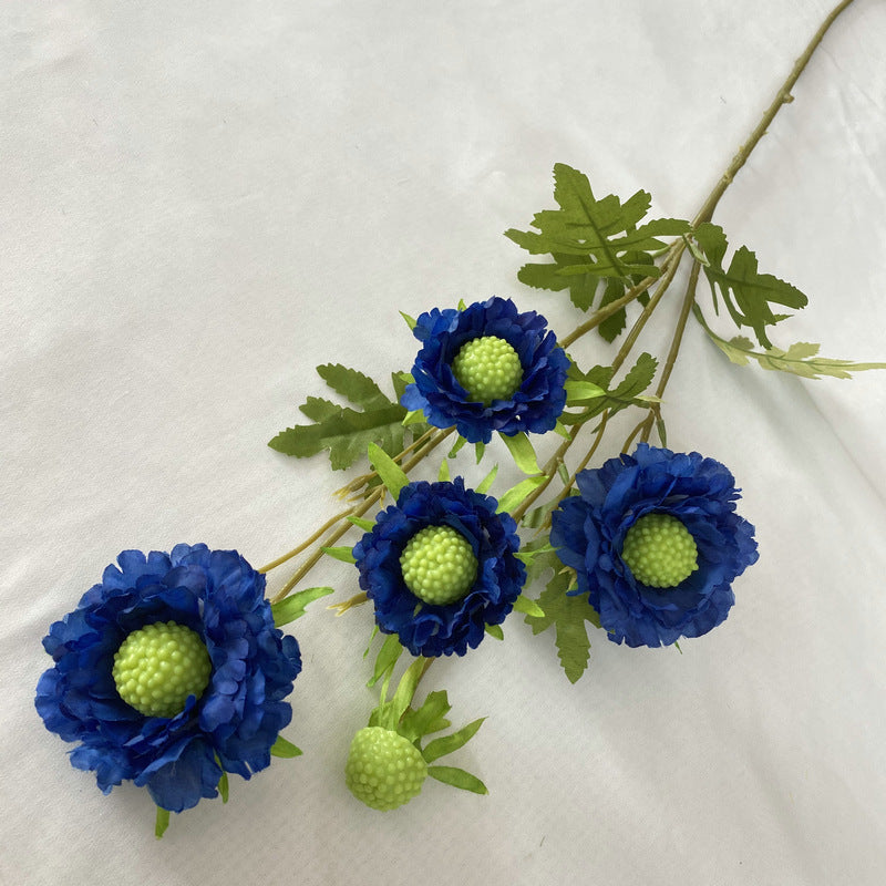 31 Inch Sweet Scabious Silk Flowers Artificial Bulk Wholesale 10 Pcs