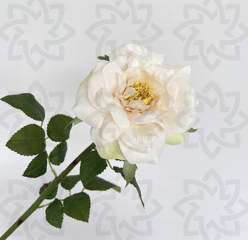 19.6 Inch Artificial Tea Rose Stem 10 Pcs Real Touch Silk Flowers Bulk