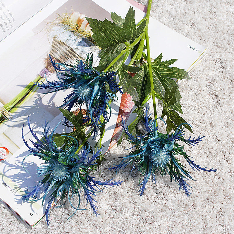 26 Inch Artificial Eryngium Thistle Flowers 10 Stems Real Touch Silk Bulk