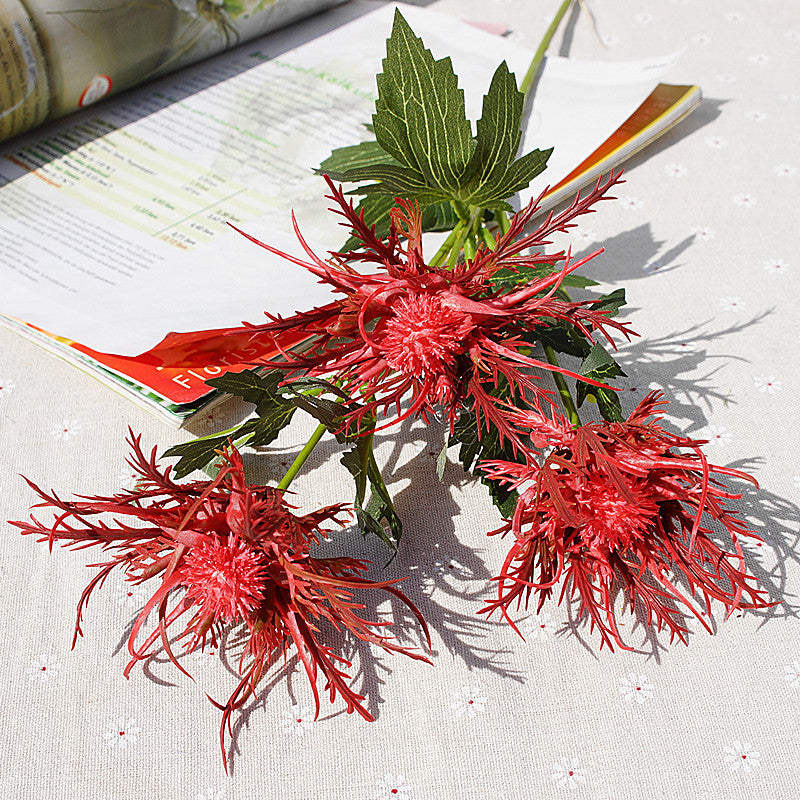 26 Inch Artificial Eryngium Thistle Flowers 10 Stems Real Touch Silk Bulk