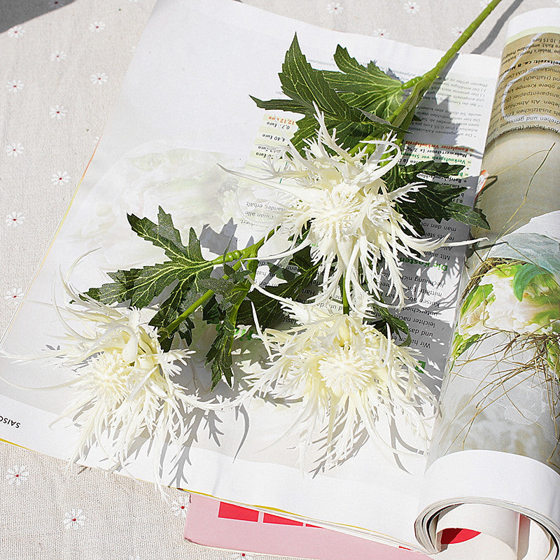 26 Inch Artificial Eryngium Thistle Flowers 10 Stems Real Touch Silk Bulk