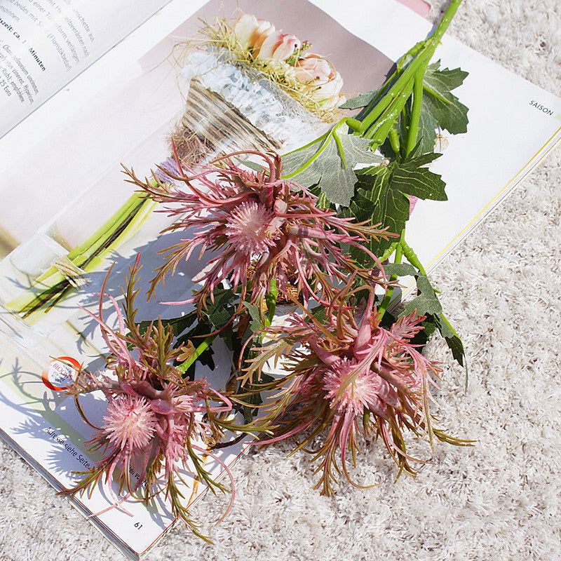 26 Inch Artificial Eryngium Thistle Flowers 10 Stems Real Touch Silk Bulk