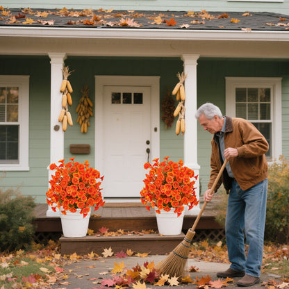 Artificial Topiary Ball Trees Outdoor with Ground Spike UV Resistant Plant Bushes for Porch Garden