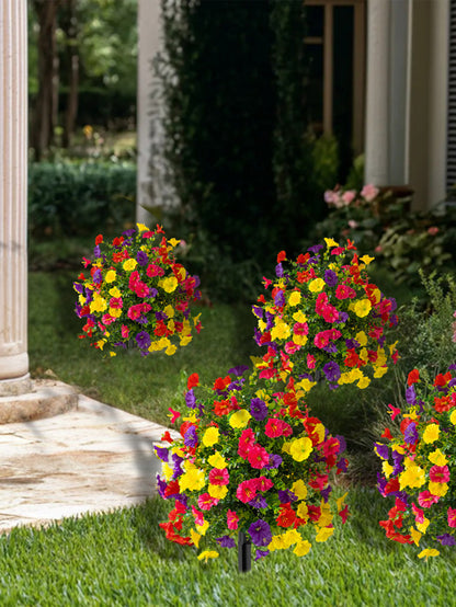 Artificial Topiary Ball Trees Outdoor with Ground Spike UV Resistant Plant Bushes for Porch Garden