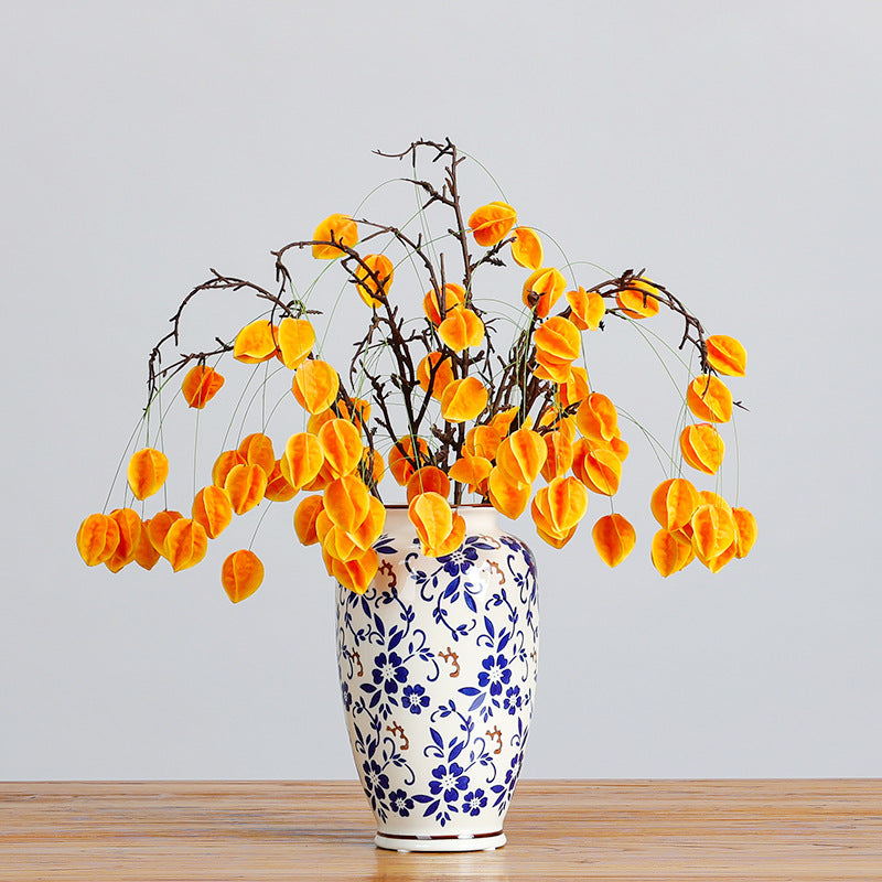 22.8 Inch Artificial Trailing Lantern Flowers 10 Pcs Autumn Fruit Silk Flowers for Fall Decoration