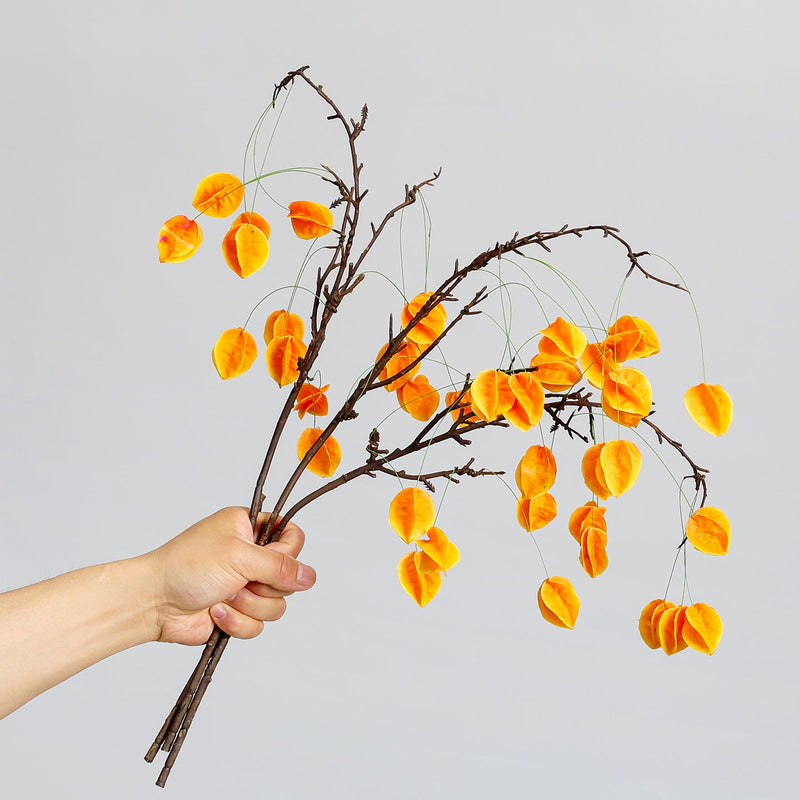 22.8 Inch Artificial Trailing Lantern Flowers 10 Pcs Autumn Fruit Silk Flowers for Fall Decoration