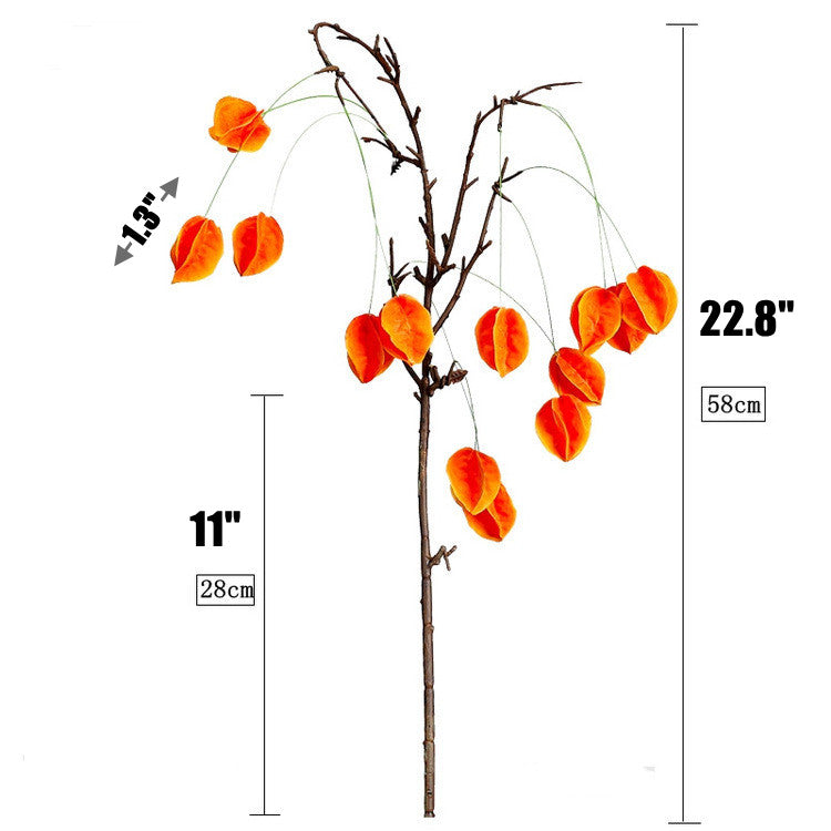 22.8 Inch Artificial Trailing Lantern Flowers 10 Pcs Autumn Fruit Silk Flowers for Fall Decoration