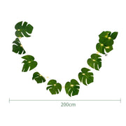 79 Inch Artificial Tropical Palm Leaves Vine Garland with String Lights, Bulk Quantity
