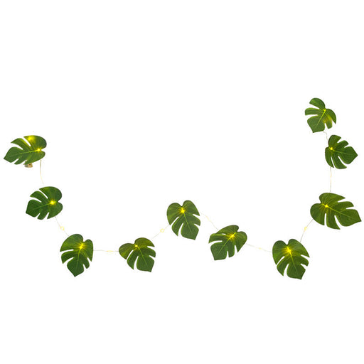 79 Inch Artificial Tropical Palm Leaves Vine Garland with String Lights, Bulk Quantity
