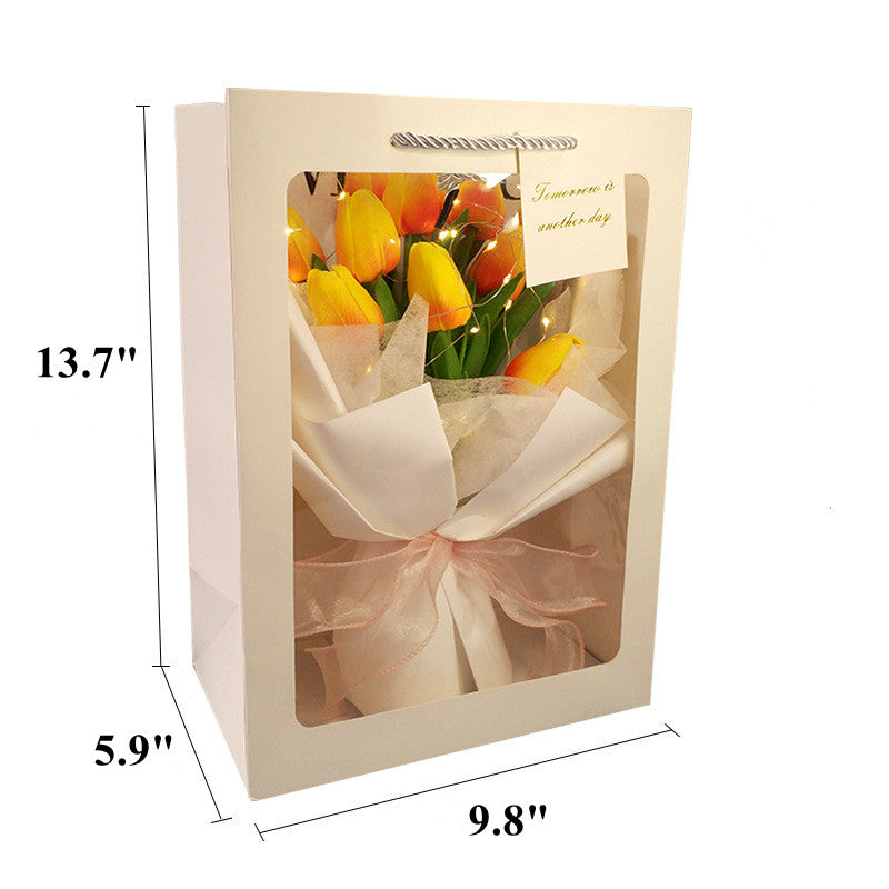 Artificial Tulips Flower Bouquet 12 Inch 10 Pcs Bulk Wholesale Silk Tulip Stems