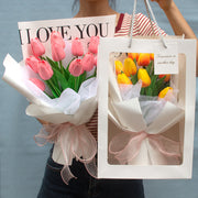 Artificial Tulips Flower Bouquet 12 Inch 10 Pcs Bulk Wholesale Silk Tulip Stems