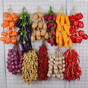 Artificial Hot Chili Pepper Garland 10 Pcs 12 Inch Lifelike Hanging Vegetable String for Home Kitchen Wall Decoration