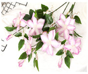 Artificial Violet Clematis Spray with Foliage 26 Inch 10 Pcs Bulk Silk Flowers