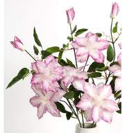 Artificial Violet Clematis Spray with Foliage 26 Inch 10 Pcs Bulk Silk Flowers