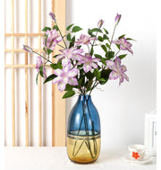 Artificial Violet Clematis Spray with Foliage 26 Inch 10 Pcs Bulk Silk Flowers