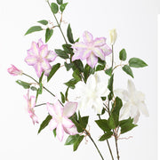 Artificial Violet Clematis Spray with Foliage 26 Inch 10 Pcs Bulk Silk Flowers