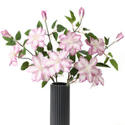 Artificial Violet Clematis Spray with Foliage 26 Inch 10 Pcs Bulk Silk Flowers