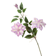 Artificial Violet Clematis Spray with Foliage 26 Inch 10 Pcs Bulk Silk Flowers