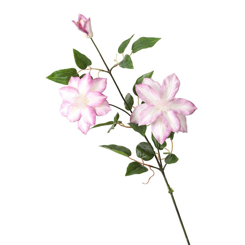 Artificial Violet Clematis Spray with Foliage 26 Inch 10 Pcs Bulk Silk Flowers