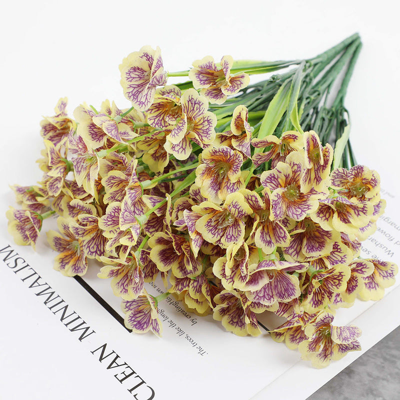 3 Pcs Artificial Silk Violet Branch Bouquet February Birth Flower Bulk