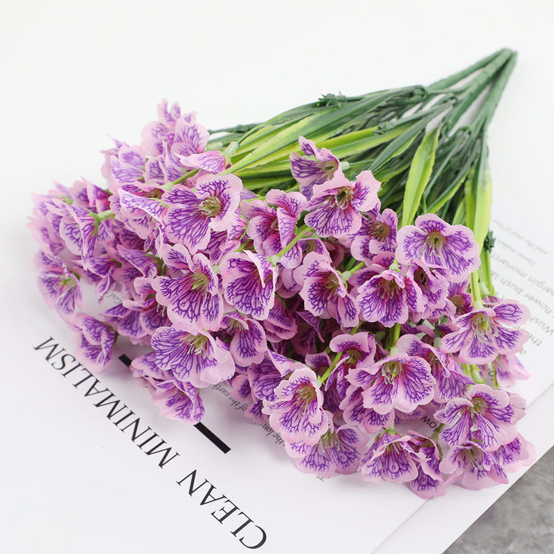 3 Pcs Artificial Silk Violet Branch Bouquet February Birth Flower Bulk