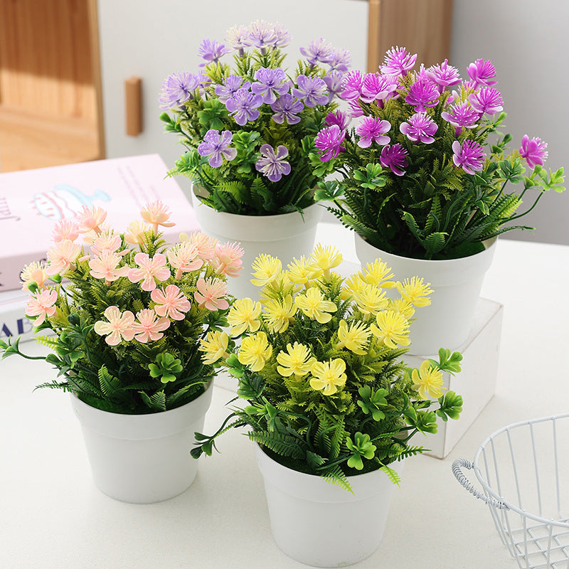 Artificial Waterweed Plum Blossom Plant Pot, Mini Succulent Bonsai, Small Size, Artificial Material