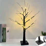 Artificial White Birch Lamp Tree LED Night Light Tabletop Decoration 12 Inch Bulk Set